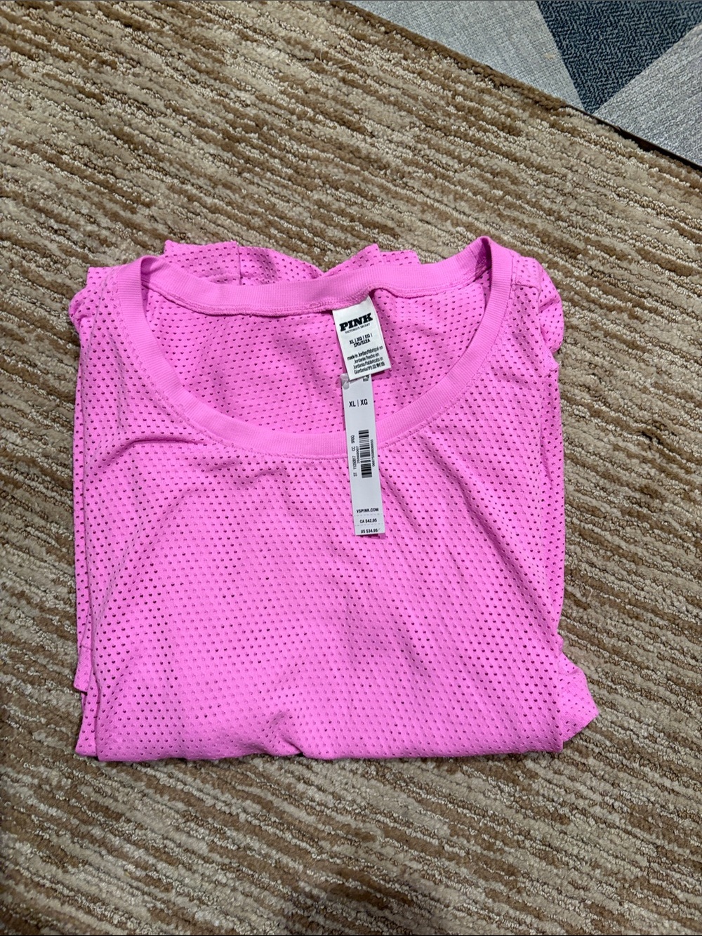 PINK Victoria's Secret Seamless Drapey tee in hot pink